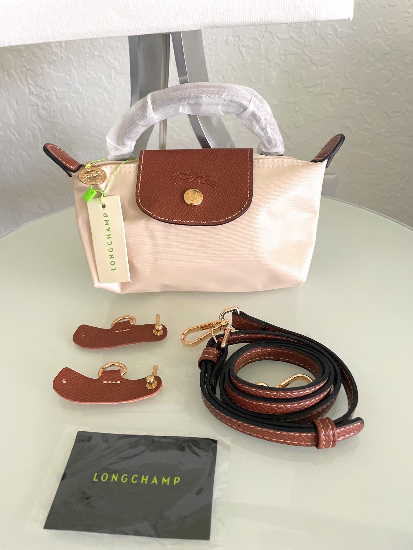 Longchamp Tote Crossbody Bag Paper White Xs Mini