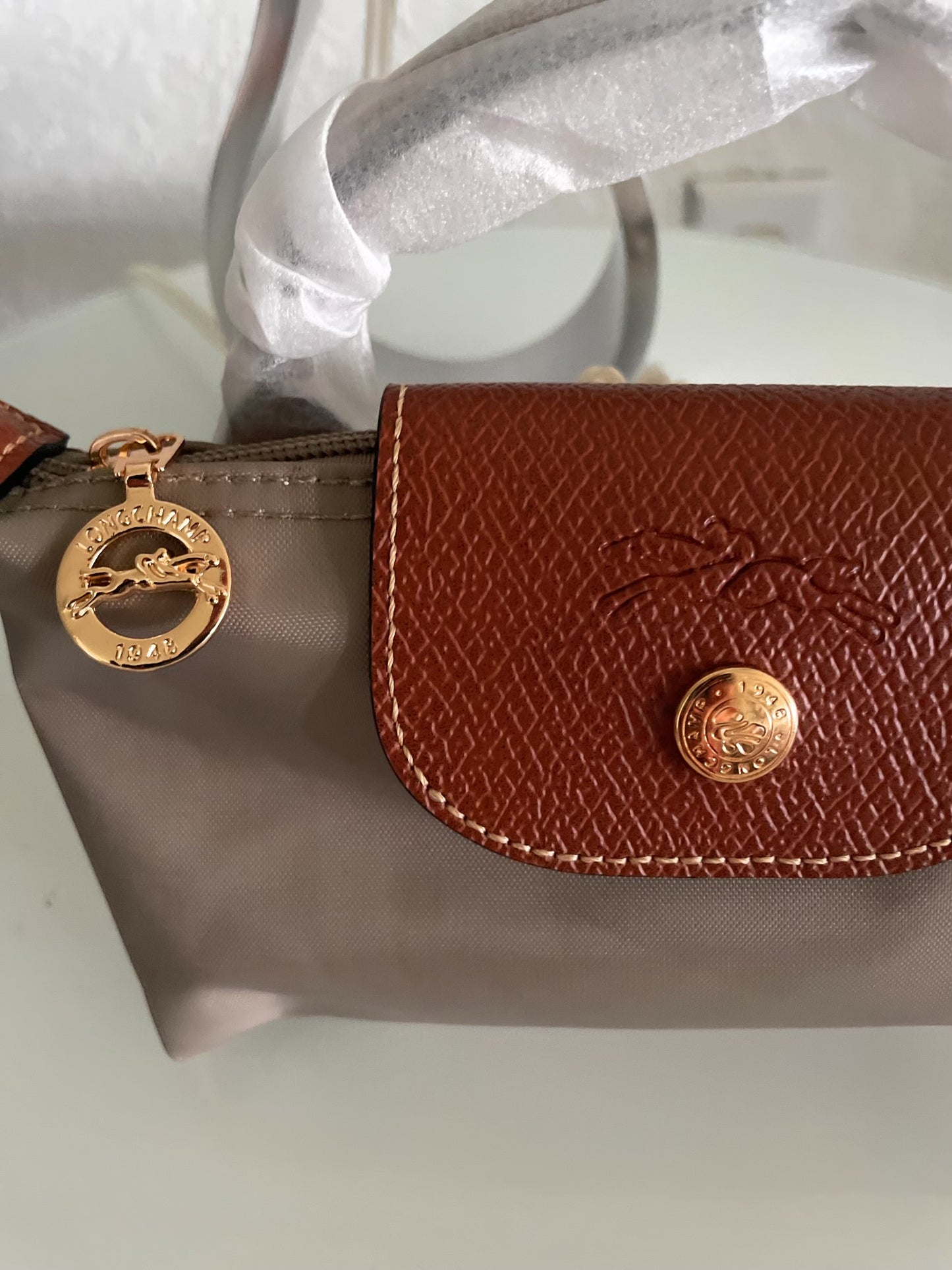 Longchamp Tote Crossbody Bag Dove Gray Xs Mini