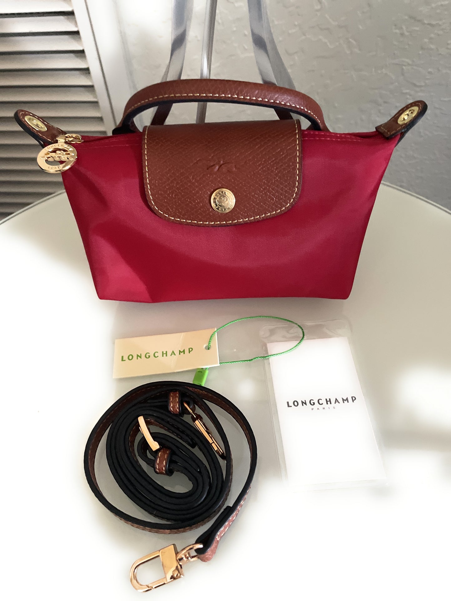 Longchamp Tote Crossbody Bag Red Xs Mini
