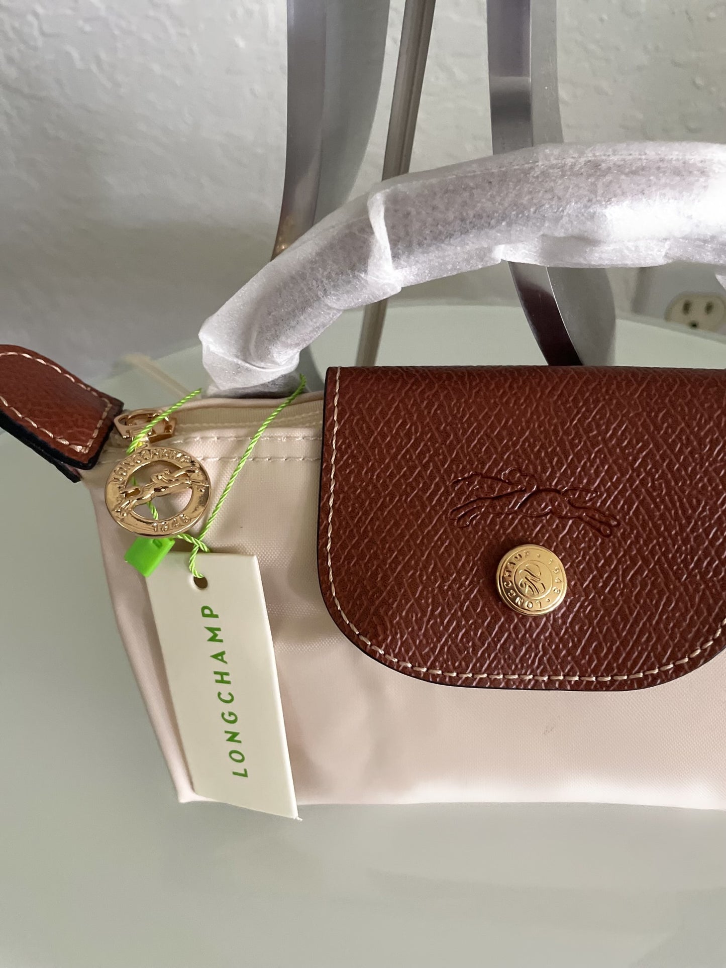 Longchamp Tote Crossbody Bag Paper White Xs Mini