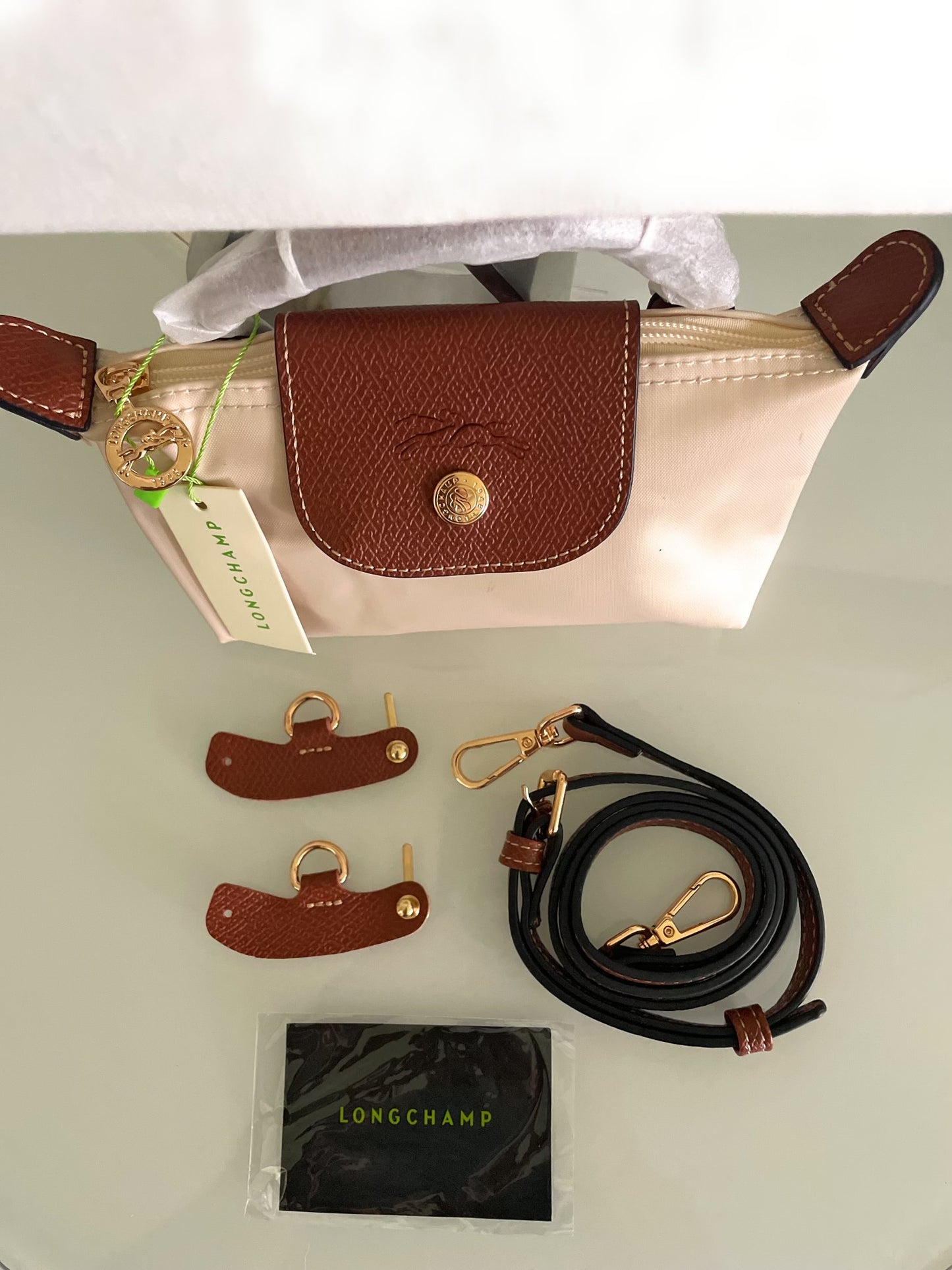 Longchamp Tote Crossbody Bag Paper White Xs Mini