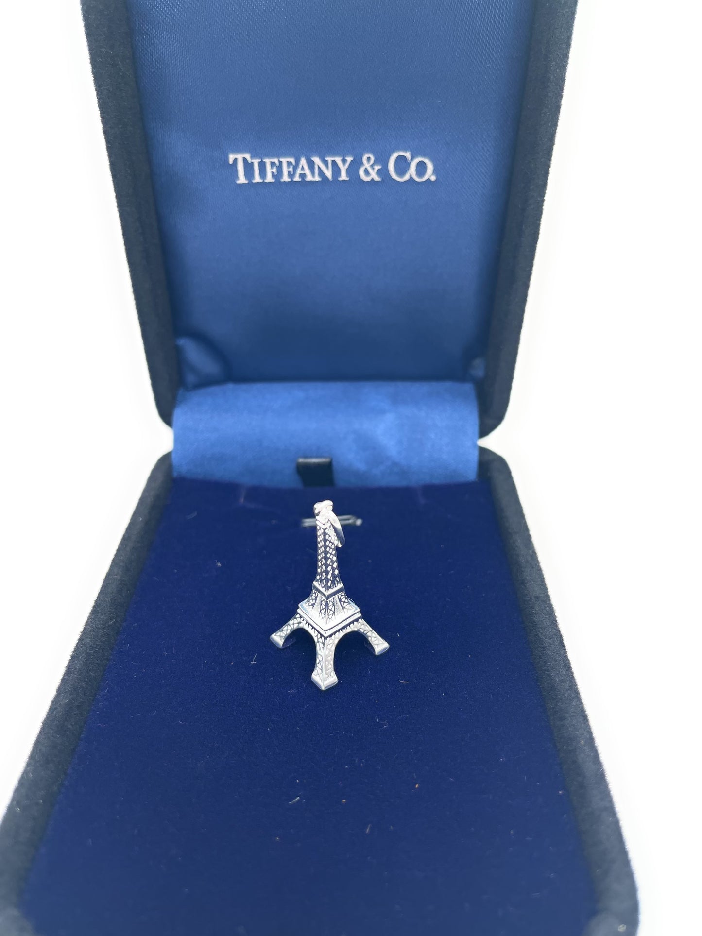 Tiffany & Co Sterling Silver 925 Eiffel Tower Pendant & Necklace Set 17in
