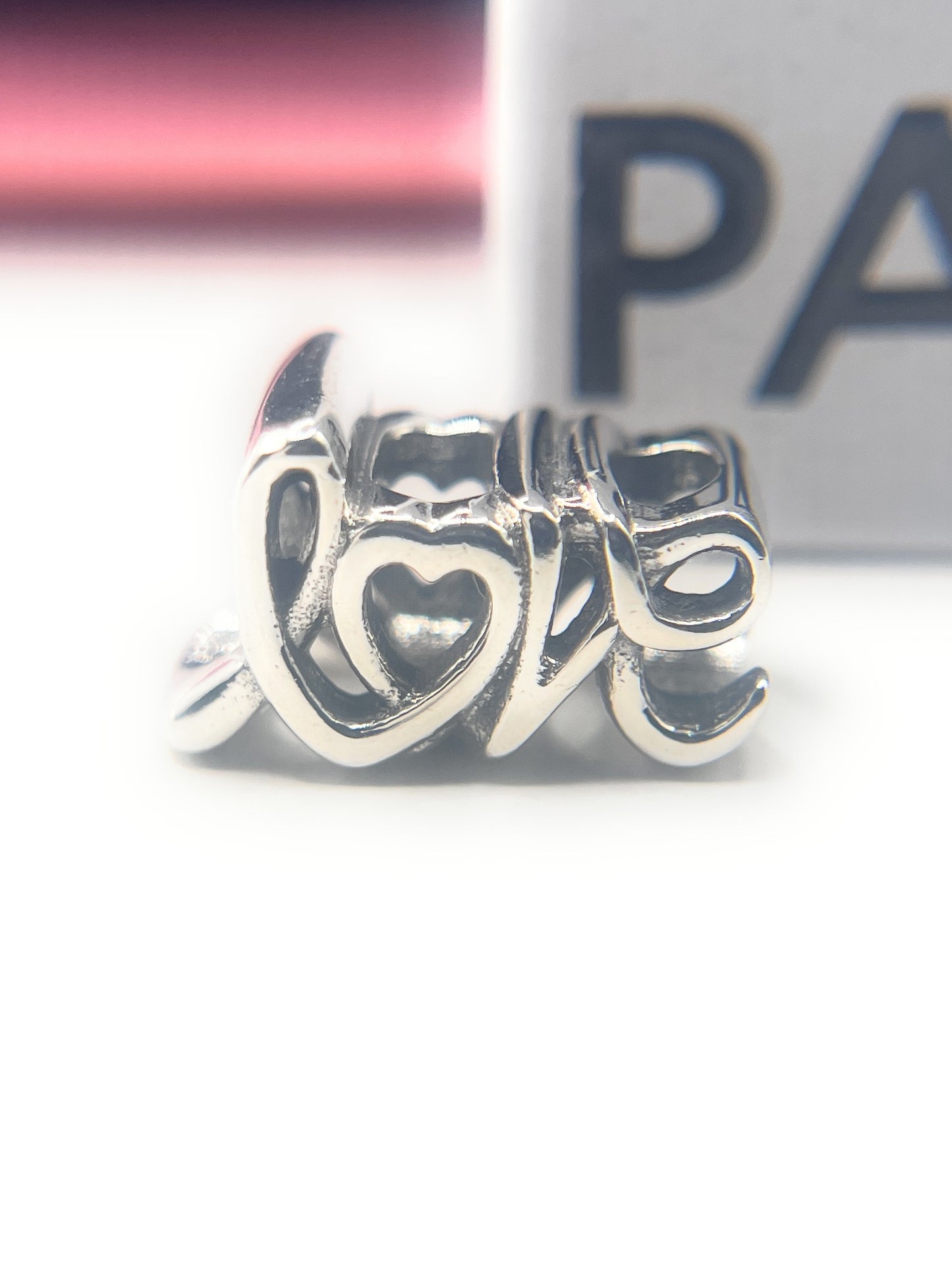 PANDORA 925 ale Silver Handwritten Love Charm With Gift box