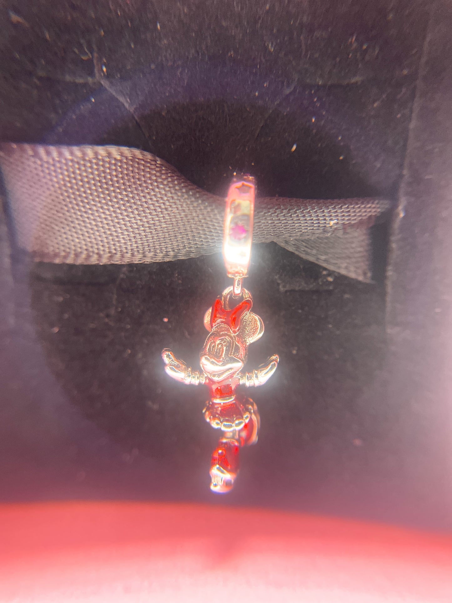 Pandora Minnie Mouse Ice Skating Dangle Charm with Pandora box