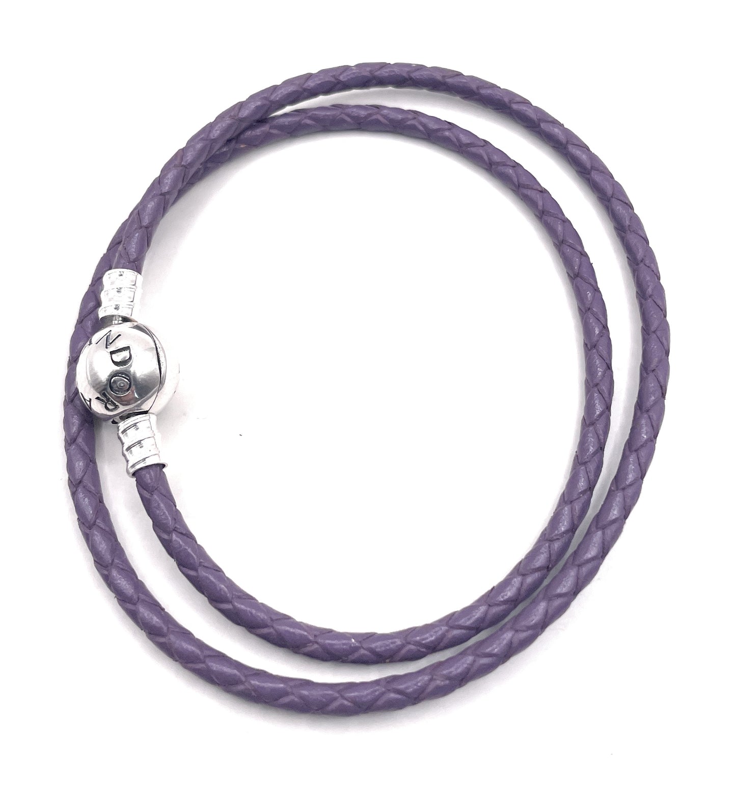 PANDORA PURPLE LEATHER DOUBLE BRACELET PANDORA LOCK W Box