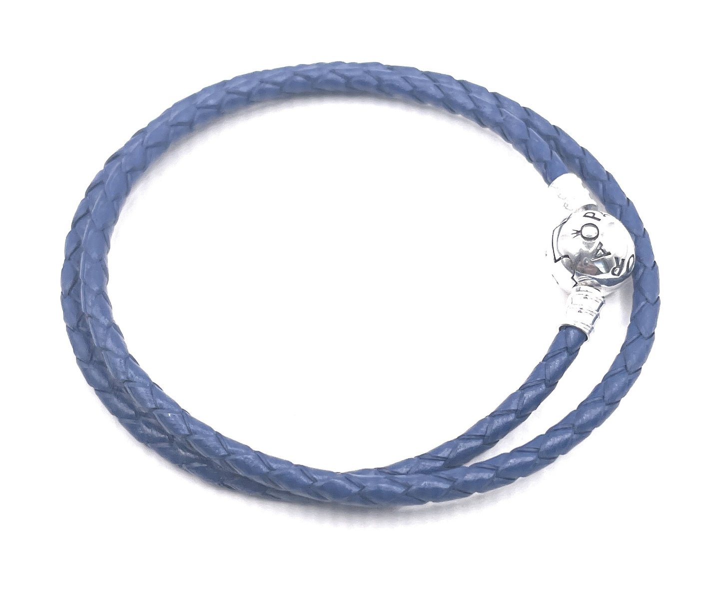 PANDORA NAVY LEATHER DOUBLE BRACELET PANDORA LOCK W Box
