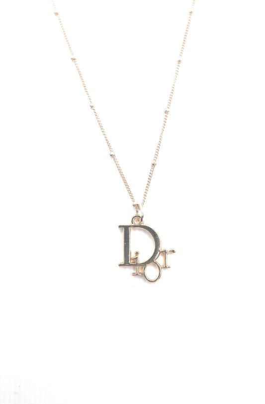 VINTAGE SMALL DIOR PENDANT VERMEIL NECKLACE