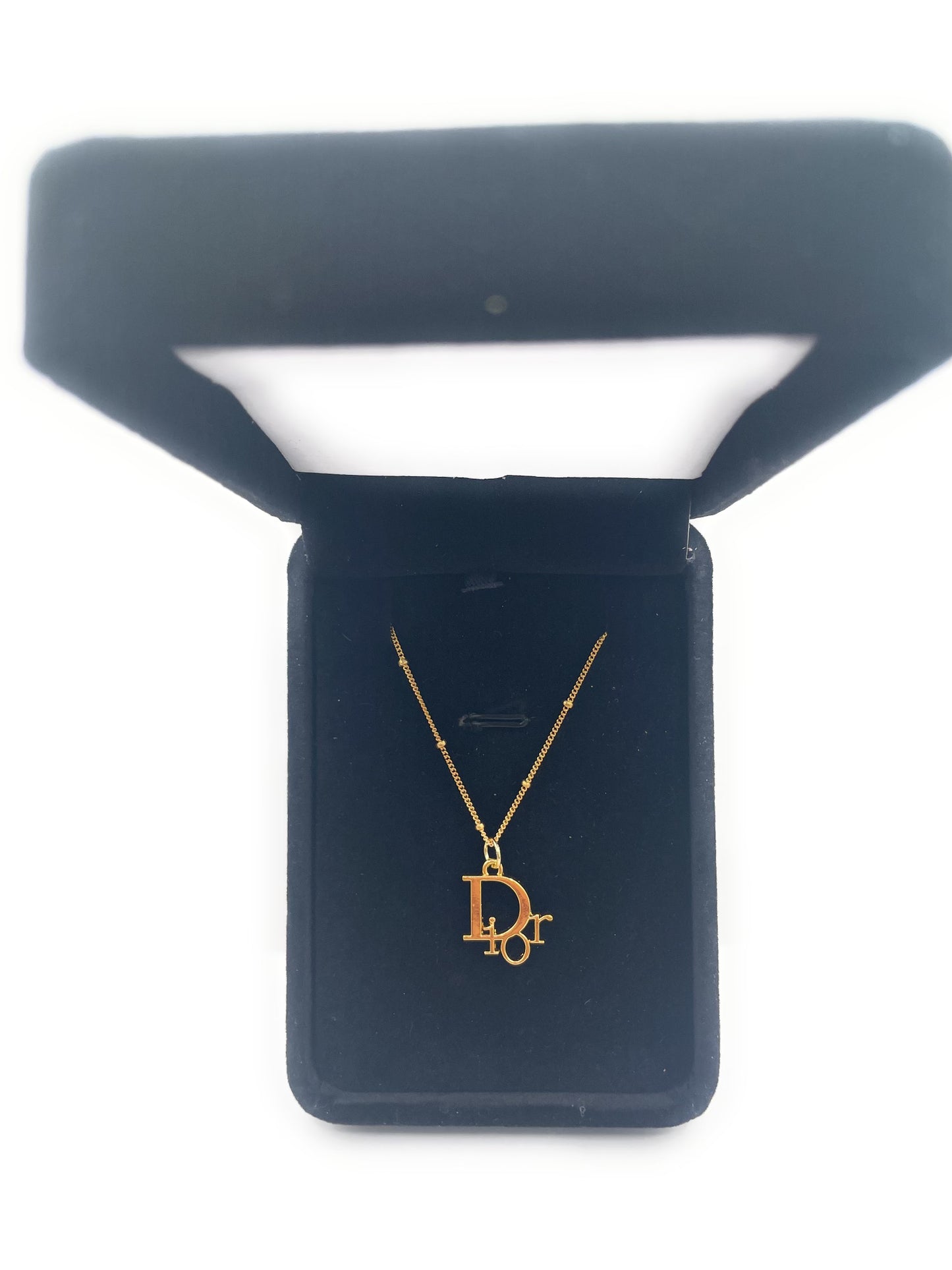 VINTAGE SMALL DIOR PENDANT VERMEIL NECKLACE