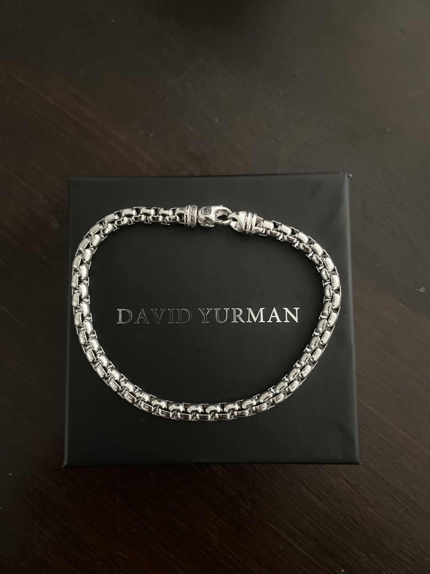 David Yurman unisex Sterling Silver Box Chain bracelet 8 inch PRE OWNED