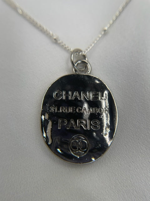 VINTAGE AUTHENTIC CHANEL RUE CAMBON REPURPOSED ZIPPER PULL STERLING NECKLACE